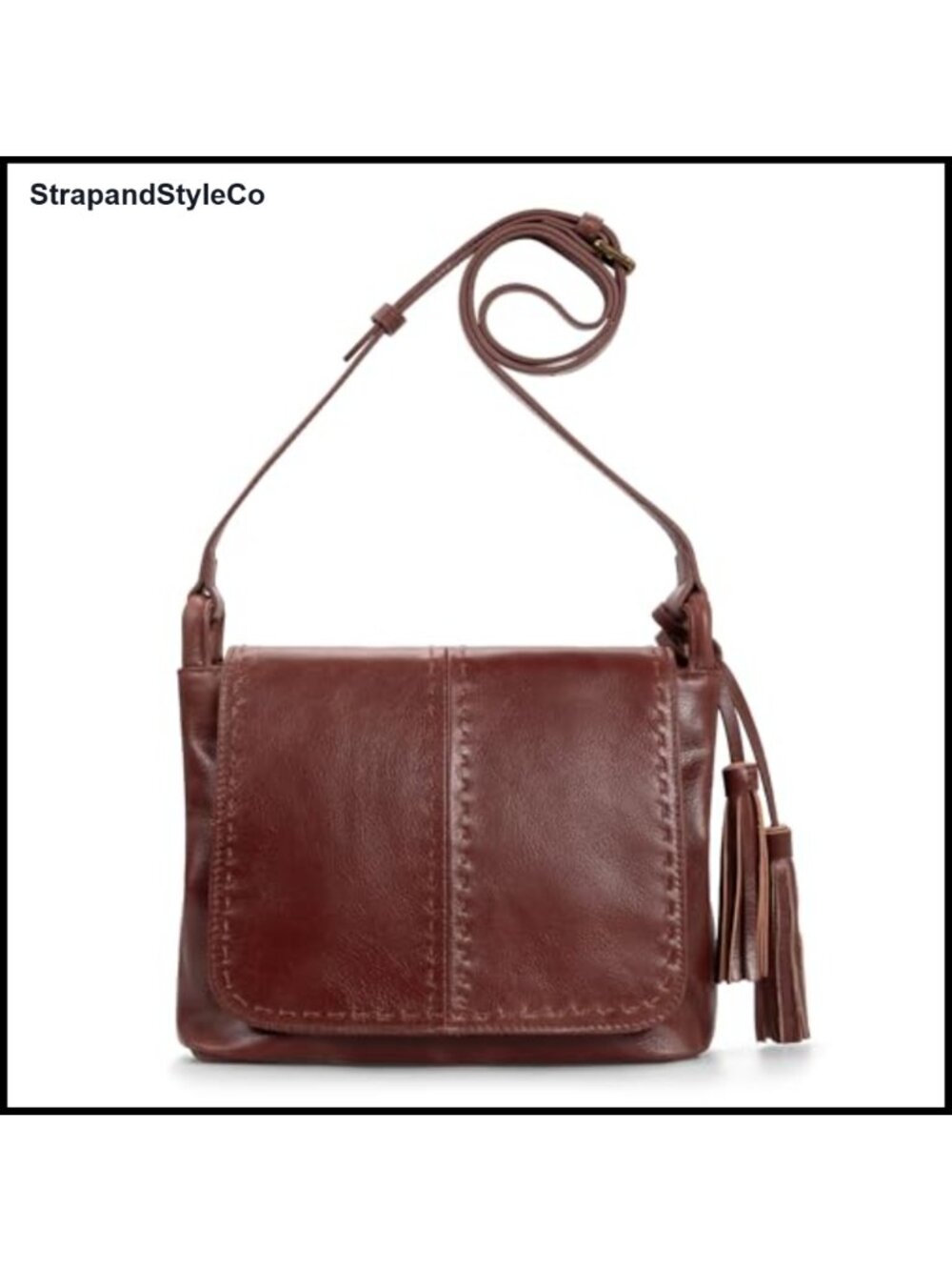 Vintage Genuine Leather Crossbody Bag RFID Blocking Purse Saddle